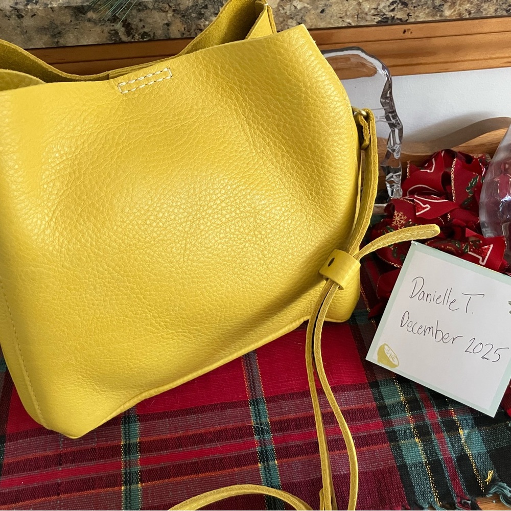 Portland Leather Naples Yellow Leather Shoulder Bag